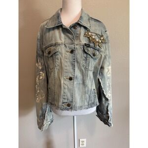 Reworked Wrangler Denim Jacket Western Boho Chic Reconstructed Rockabilly Grunge